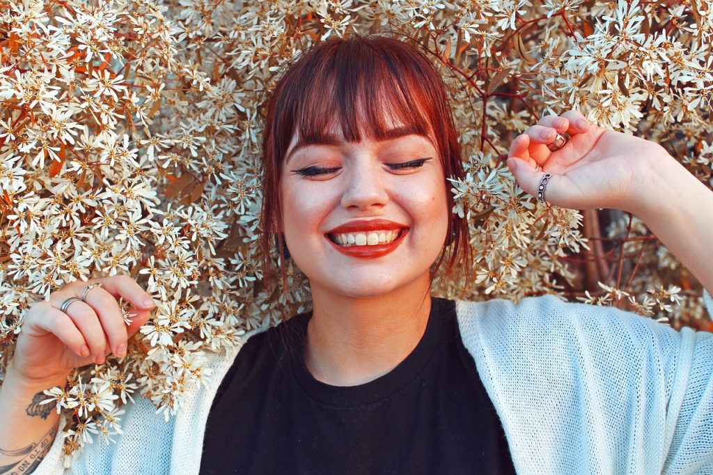 girl, flower wallpaper, woman